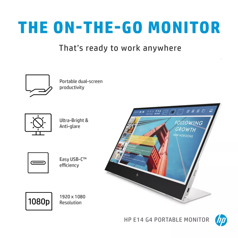 Monitors HP E-Series E14 G4 14 collu Full HD LCD 1920x1080