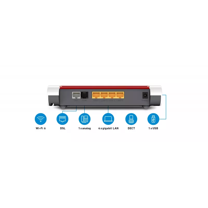 Box FRITZ! 7530 AX bezvadu maršrutētājs Gigabit Ethernet Divjoslu (2,4 GHz / 5 GHz) Balts
