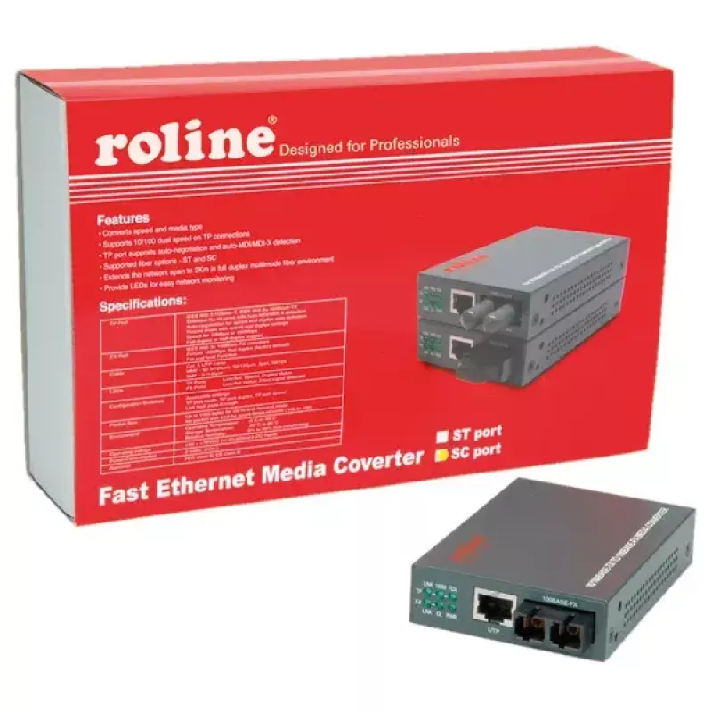 Ātrais Ethernet pārveidotājs ROLINE RC-100FX/SC