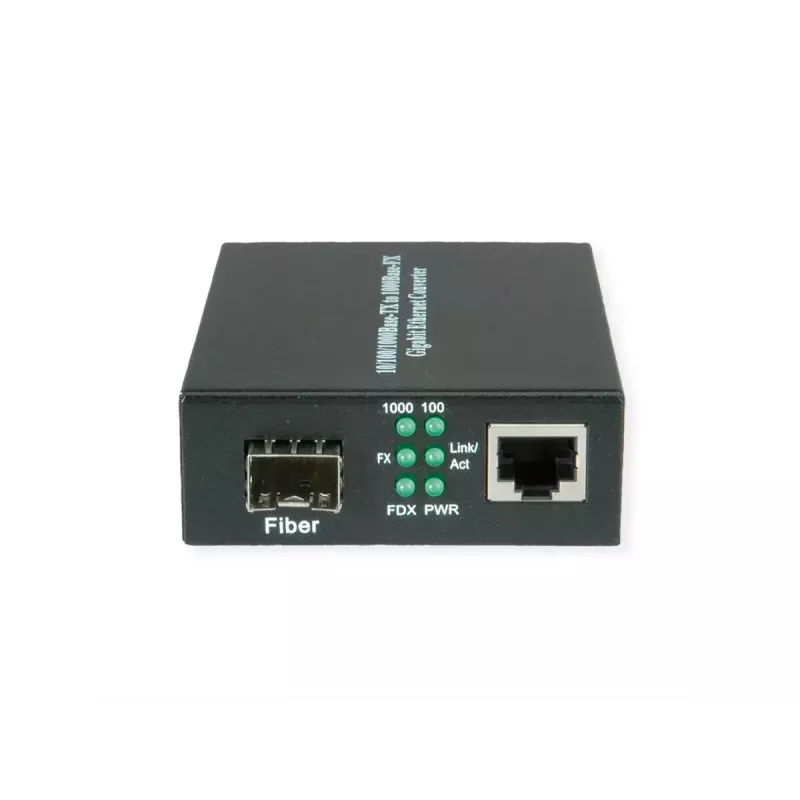 Tīkla multivides pārveidotājs VALUE 21.99.1199 1000 Mbit/s Daudzmodu Melns