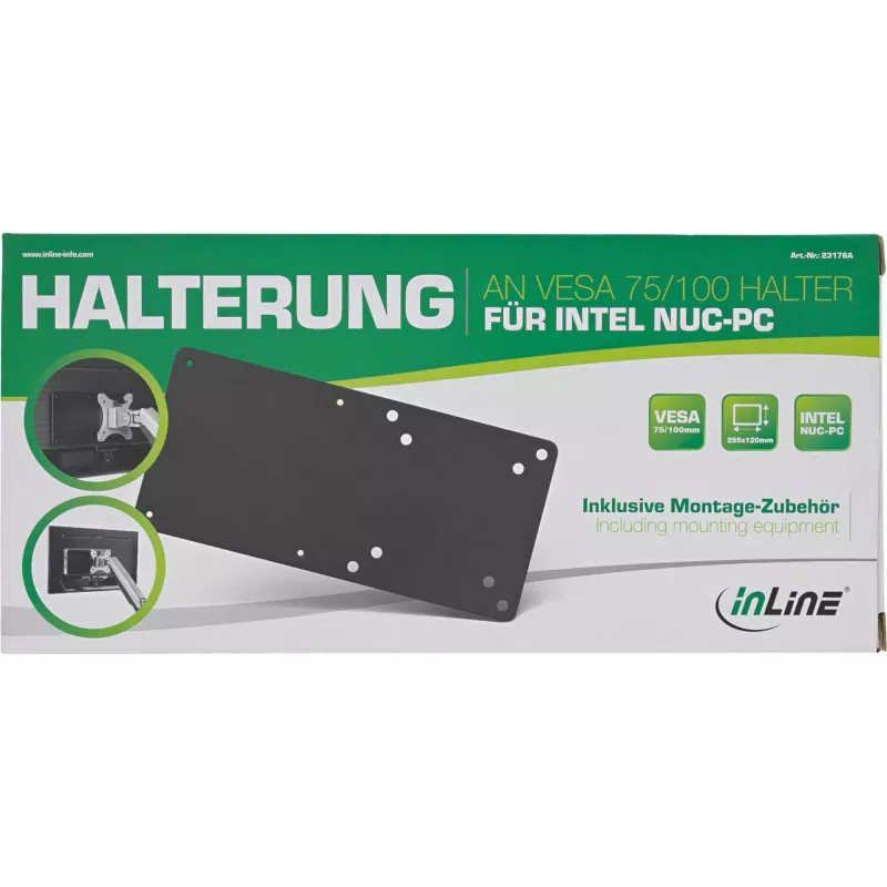 Ierīces plate InLine 23176A VESA 75/100 saderīga ar Intel NUC