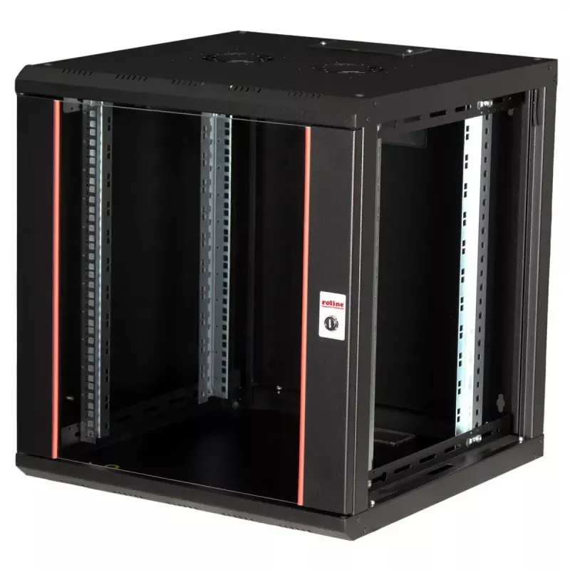 Sienas montāžas statīvs ROLINE Pro 12U 19 collu, 600x600 mm, melns, IP20, atslēgas slēdzene
