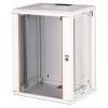 Pie sienas stiprināms 19 collu statīva korpuss ROLINE Pro 16U 600x450 mm, pelēks, atslēgas slēdzene, IP20