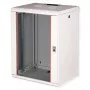 Pie sienas stiprināms 19 collu statīva korpuss ROLINE Pro 16U 600x450 mm, pelēks, atslēgas slēdzene, IP20