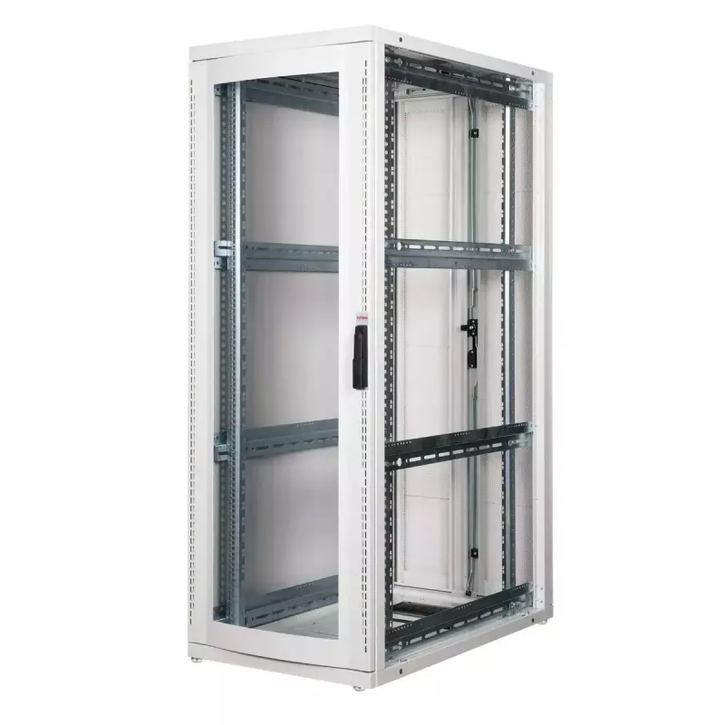 Brīvi stāvošs statīvs ROLINE Pro 36U 600x1000 pelēks ar organiskā stikla durvīm