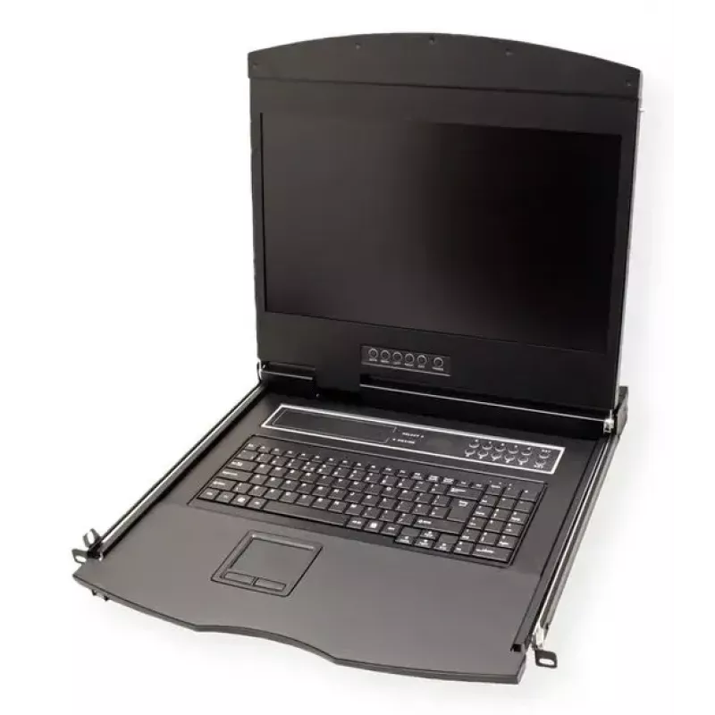 Rack console VALUE 26.99.0131 19 collu (48,3 cm) 1366x768 250 cd/m² vācu tastatūra melns 1U