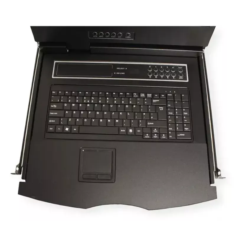 Rack konsole VALUE 26.99.0132 — 19 collu (48,3 cm) 1366×768 LCD, 1U, Šveices tastatūra, melna