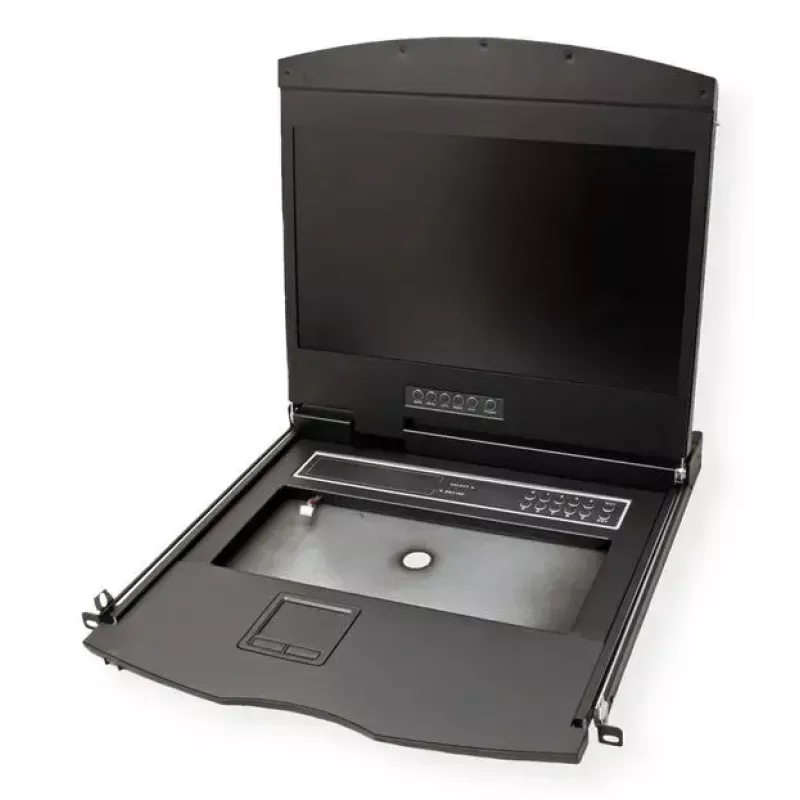 Rack konsole VALUE 26.99.0132 — 19 collu (48,3 cm) 1366×768 LCD, 1U, Šveices tastatūra, melna
