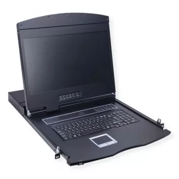 Rack konsole VALUE 26.99.0132 — 19 collu (48,3 cm) 1366×768 LCD, 1U, Šveices tastatūra, melna