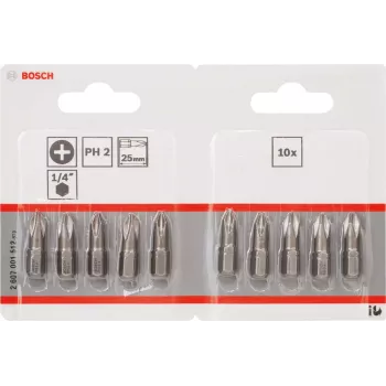 Skrūvgrieža uzgalis Bosch 2607001512 īpaši ciets 10 gab. PH 2 25 mm