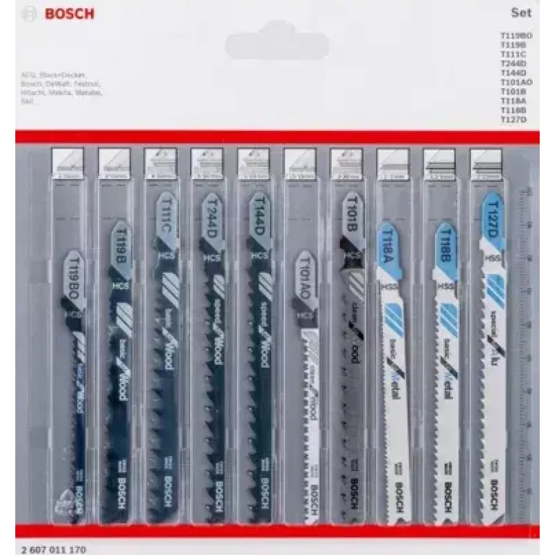 Bosch 2 607 011 170 finierzāģa/sliedes zāģa/atgriezeniskā zāģa asmens Finierzāģa asmens 10 gab.