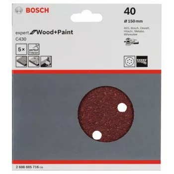 Bosch 2 608 605 716 manuālās slīpēšanas piederums Slīploksne P40 5 gab.