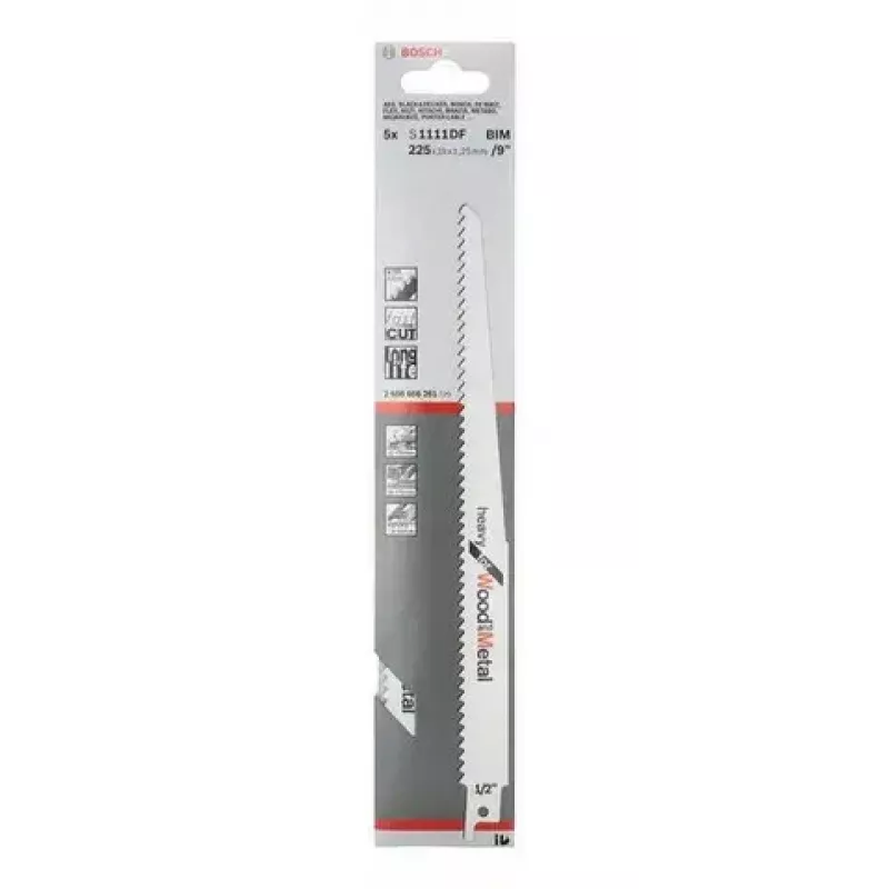 Zobenzāģa asmens Bosch S 1111 DF Bimetal 22.5 cm 4.3 mm zobu solis