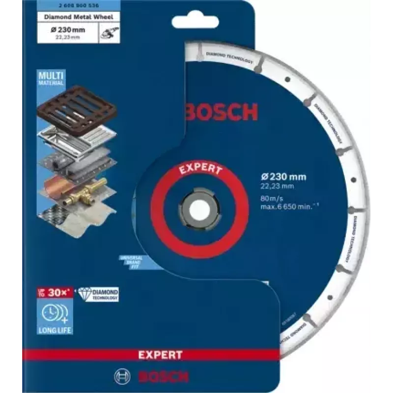Bosch 2 608 900 536 rotējošā instrumenta slīpēšanas/slīpēšanas piederums Čuguns, Metāls, Plastmasa, Nerūsējošais tērauds, Tērauds Griešanas disks