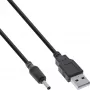 InLine USB līdzstrāvas barošanas adaptera kabelis, USB A spraudnis savienotājs uz līdzstrāvu 3,5 x 1,35 mm, 1 m