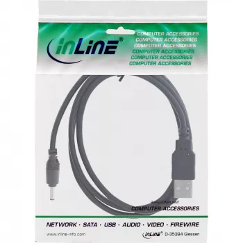 InLine USB līdzstrāvas barošanas adaptera kabelis, USB A spraudnis savienotājs uz līdzstrāvu 3,5 x 1,35 mm, 1 m