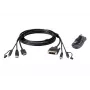 ATEN HDMI to DVI-D USB USB KVM kabelis ar audio; 1,8M USB HDMI uz DVI-D drošais KVM