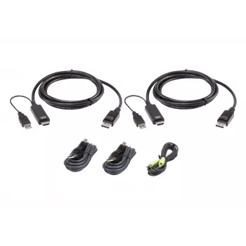 KVM kabeļa komplekts ATEN 1,8m USB Dual Display Secure USB tastatūra pele