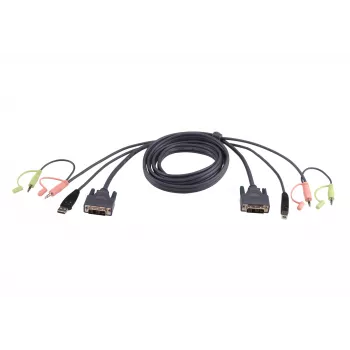 ATEN 2L-7D03U 3 m KVM kabelis DVI-D USB