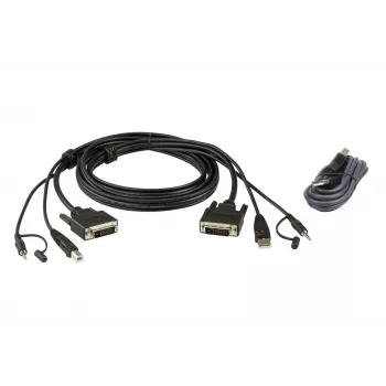 ATEN DVI-D divkanālu drošības KVM; 3 m USB DVI-D divkanālu