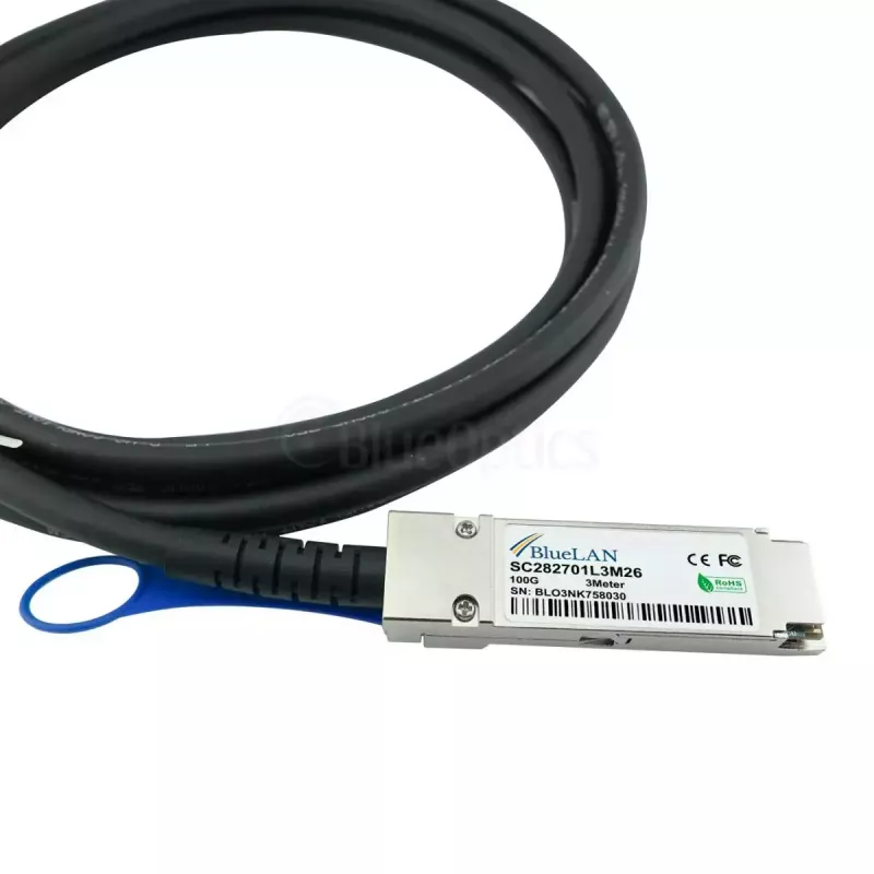 BlueOptics InfiniBand/optiskās šķiedras kabelis 5 m QSFP28 4xSFP28 melns
