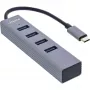 InLine USB-C 3.2 Multi Hub (4x USB-A 5Gb/s), OTG, alumīnija korpuss