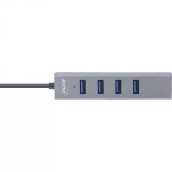 InLine USB-C 3.2 Multi Hub (4x USB-A 5Gb/s), OTG, alumīnija korpuss