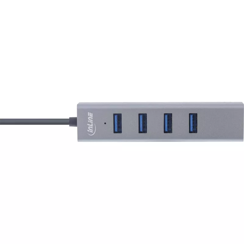InLine USB-C 3.2 Multi Hub (4x USB-A 5Gb/s), OTG, alumīnija korpuss