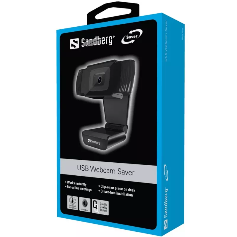 Sandberg USB Webcam 480P Saver, 0,3 MP, 640 x 480 pikseļi, 30 kadri/s, 640x480@30fps, 480p, Auto