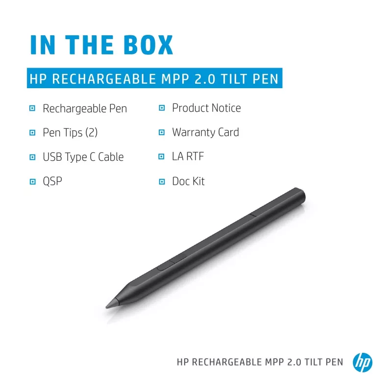 HP uzlādējama MPP 2.0 Tilt pildspalva (melnā), klēpjdators, HP, melna, 1 mēnesis(-ši), Ķīna, mājām