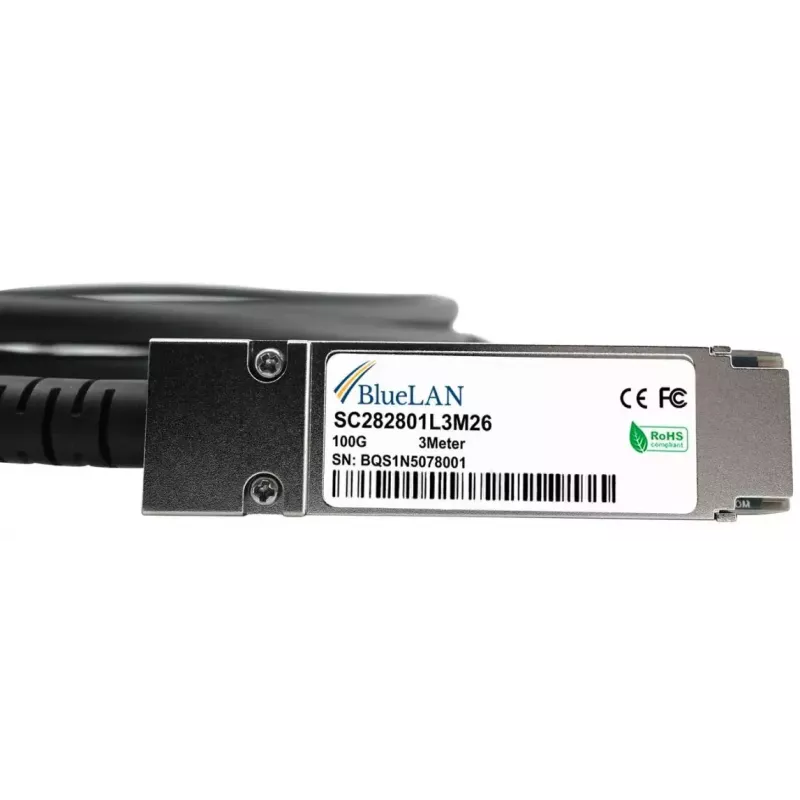 InfiniBand/optiskās šķiedras kabelis BlueOptics 470-ABPY 1 m QSFP28 melns