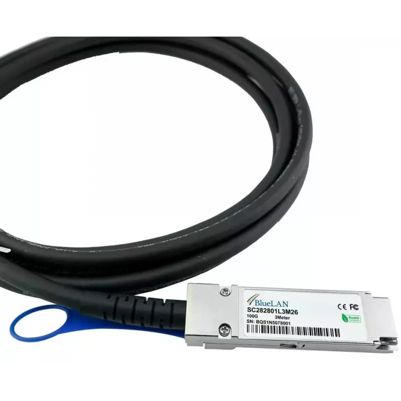 InfiniBand/optiskās šķiedras kabelis BlueOptics 470-ABPY 1 m QSFP28 melns