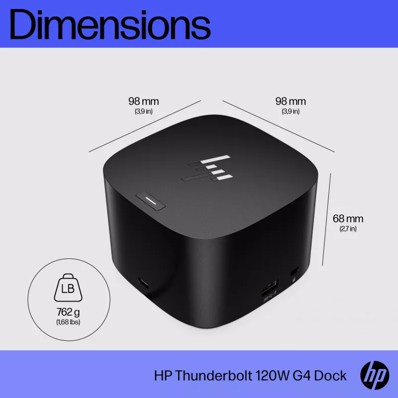 HP Thunderbolt Dock 120W G4 vadu dokstacija melna Thunderbolt 4