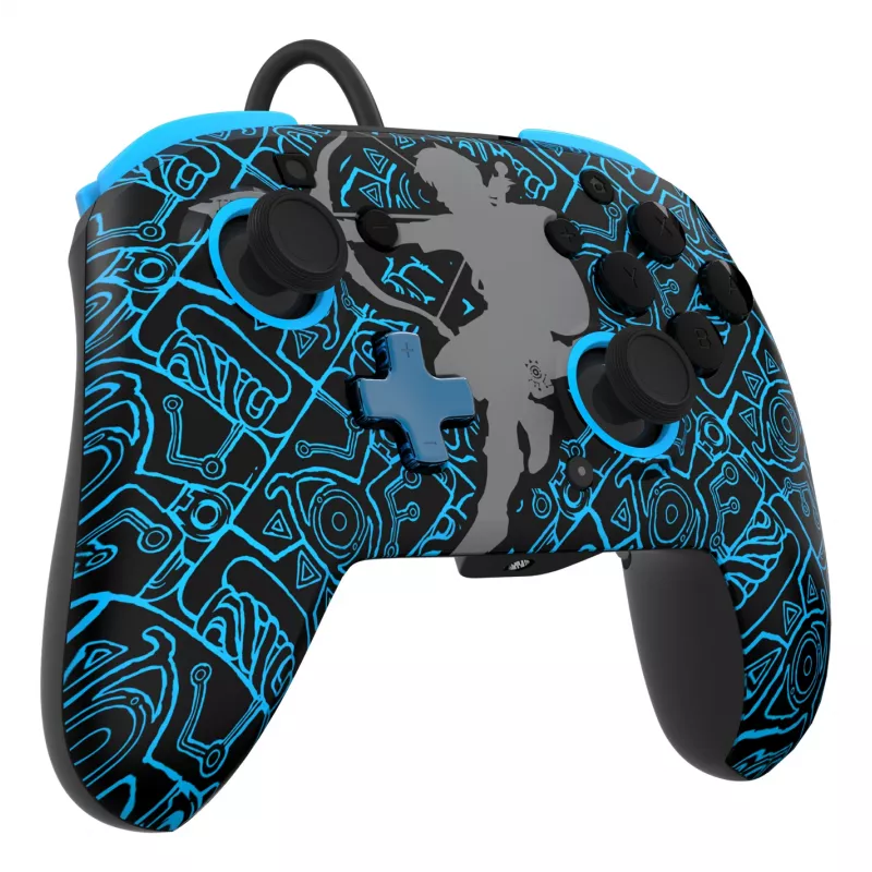 PDP Nintendo Switch Sheikah Shoot REMATCH GLOW kontrolieris, Spēļu kontrolieris, Nintendo Switch, Nintendo Switch Lite, Nintendo Switch OLED, D-kursors, Sākuma poga, Analogs / Digitāls, Vadu, USB