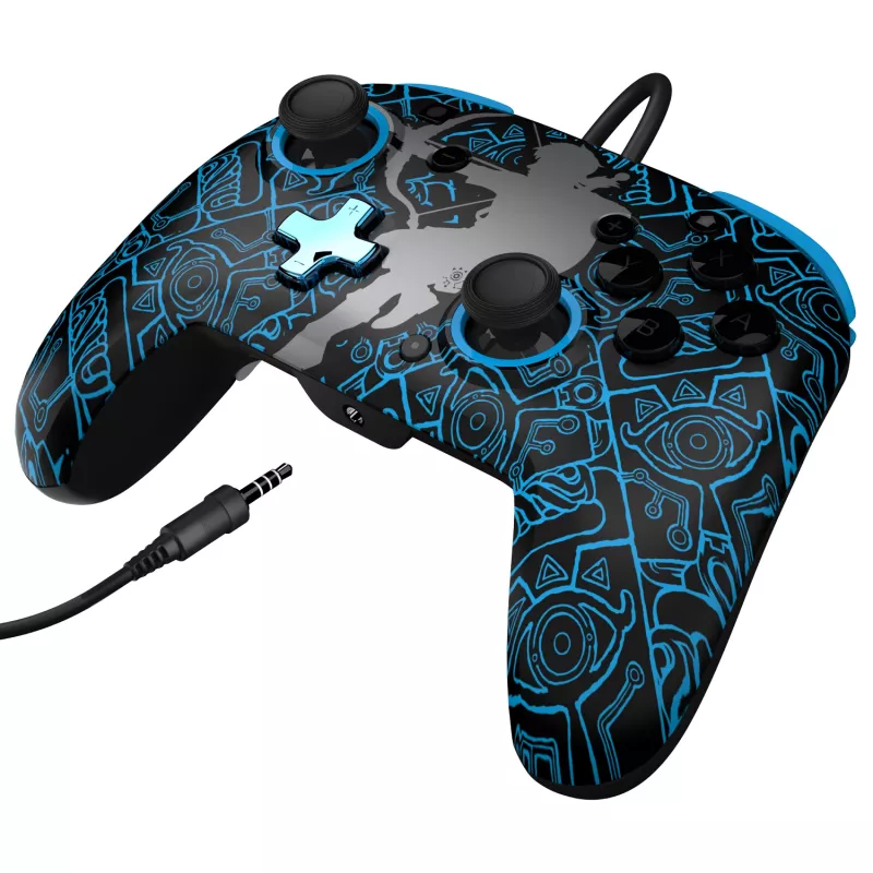 PDP Nintendo Switch Sheikah Shoot REMATCH GLOW kontrolieris, Spēļu kontrolieris, Nintendo Switch, Nintendo Switch Lite, Nintendo Switch OLED, D-kursors, Sākuma poga, Analogs / Digitāls, Vadu, USB