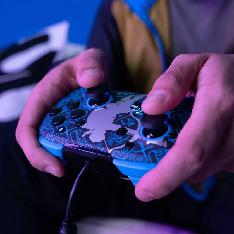 PDP Nintendo Switch Sheikah Shoot REMATCH GLOW kontrolieris, Spēļu kontrolieris, Nintendo Switch, Nintendo Switch Lite, Nintendo Switch OLED, D-kursors, Sākuma poga, Analogs / Digitāls, Vadu, USB