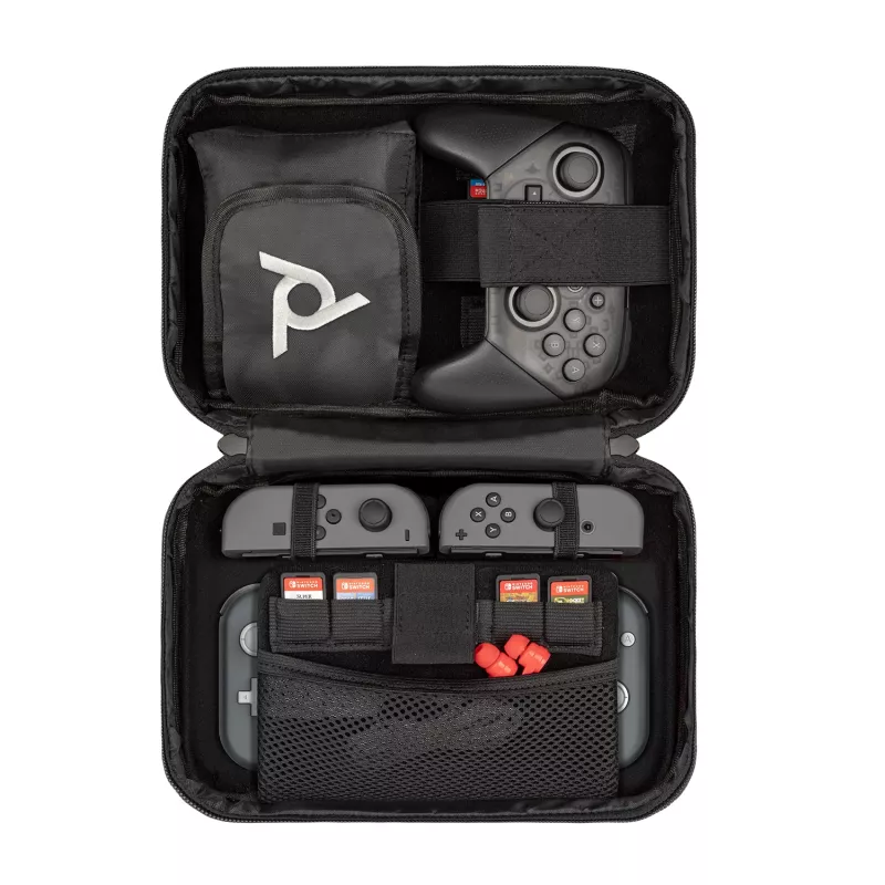 PDP Commuter Case - Elite Edition, Uzmavas maciņš, Nintendo, Melns, Pelēks, Nintendo Switch, Nintendo Switch Lite, Nintendo Switch OLED, Triecienizturīgs, Skrāpējumizturīgs, Rāvējslēdzējs