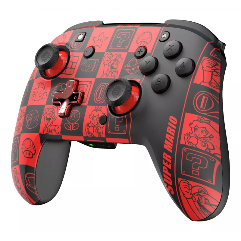 PDP REMATCH GLOW melns, zaļš, sarkans spēļu kontrolieris analogs / digitāls Nintendo Switch, Nintendo Switch OLED