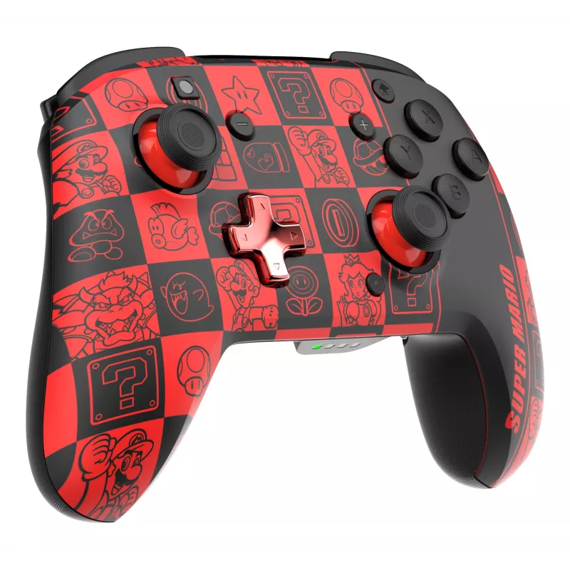 PDP REMATCH GLOW melns, zaļš, sarkans spēļu kontrolieris analogs / digitāls Nintendo Switch, Nintendo Switch OLED