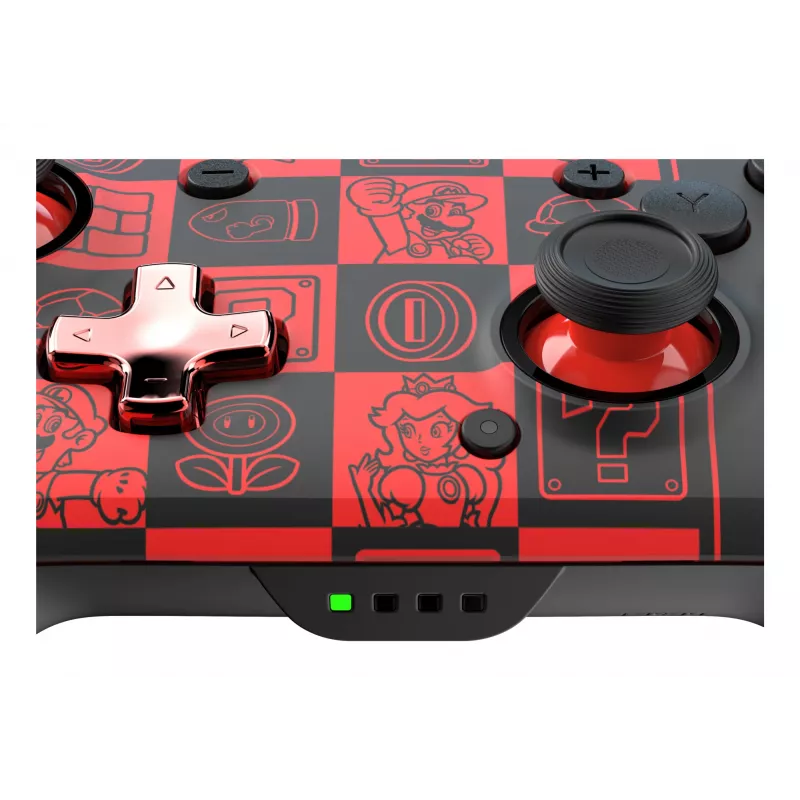 PDP REMATCH GLOW melns, zaļš, sarkans spēļu kontrolieris analogs / digitāls Nintendo Switch, Nintendo Switch OLED