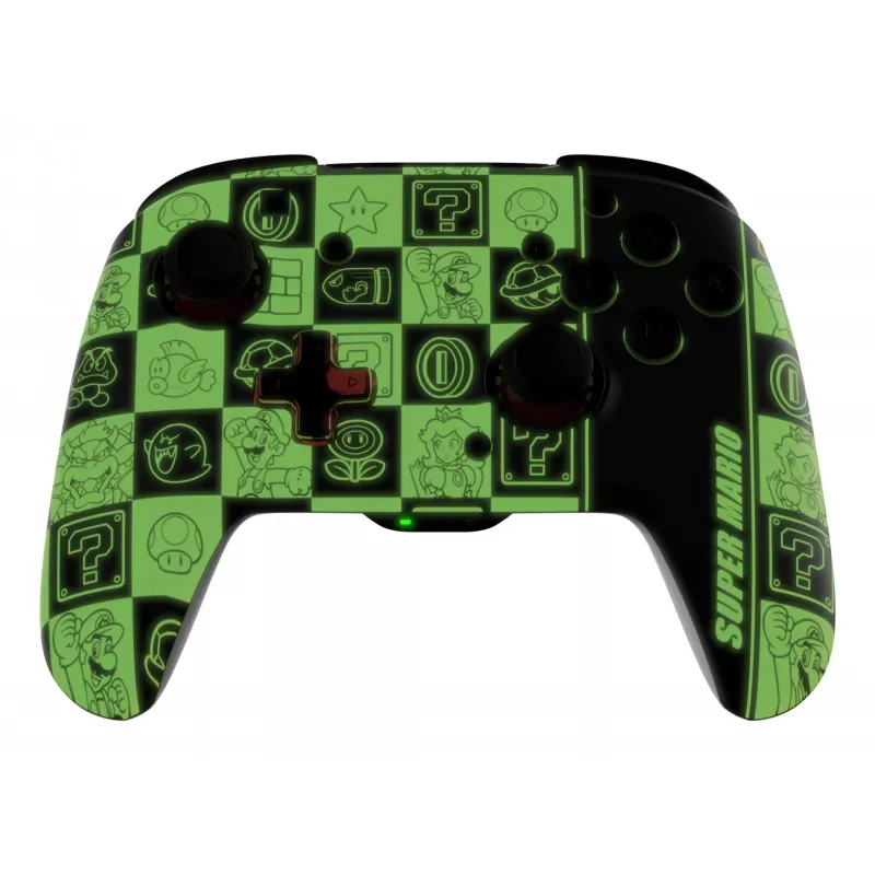 PDP REMATCH GLOW melns, zaļš, sarkans spēļu kontrolieris analogs / digitāls Nintendo Switch, Nintendo Switch OLED