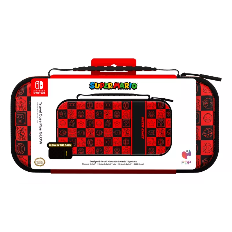 PDP Travel Case Plus GLOW: Super Icon, Nintendo Switch, Nintendo Switch Lite, Nintendo Switch - OLED modelim