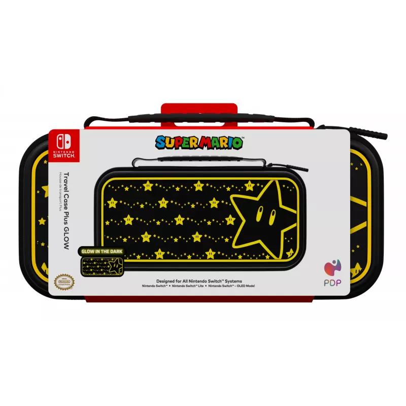 PDP Travel Case Plus GLOW: Super Star, paredzēts Nintendo Switch, Nintendo Switch Lite, Nintendo Switch - OLED modelim