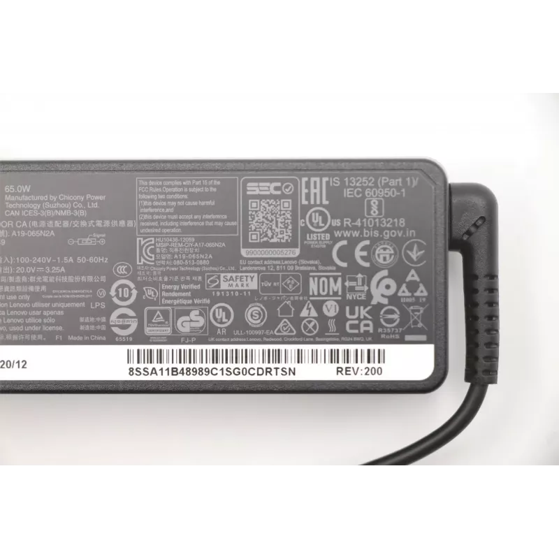 Lenovo 5A10V03250 strāvas adapteris Iekštelpu 65 W Melns