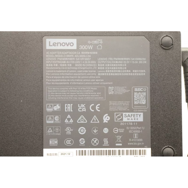 Lenovo 5A10W86290 strāvas adapteris Iekštelpu 300 W Melna