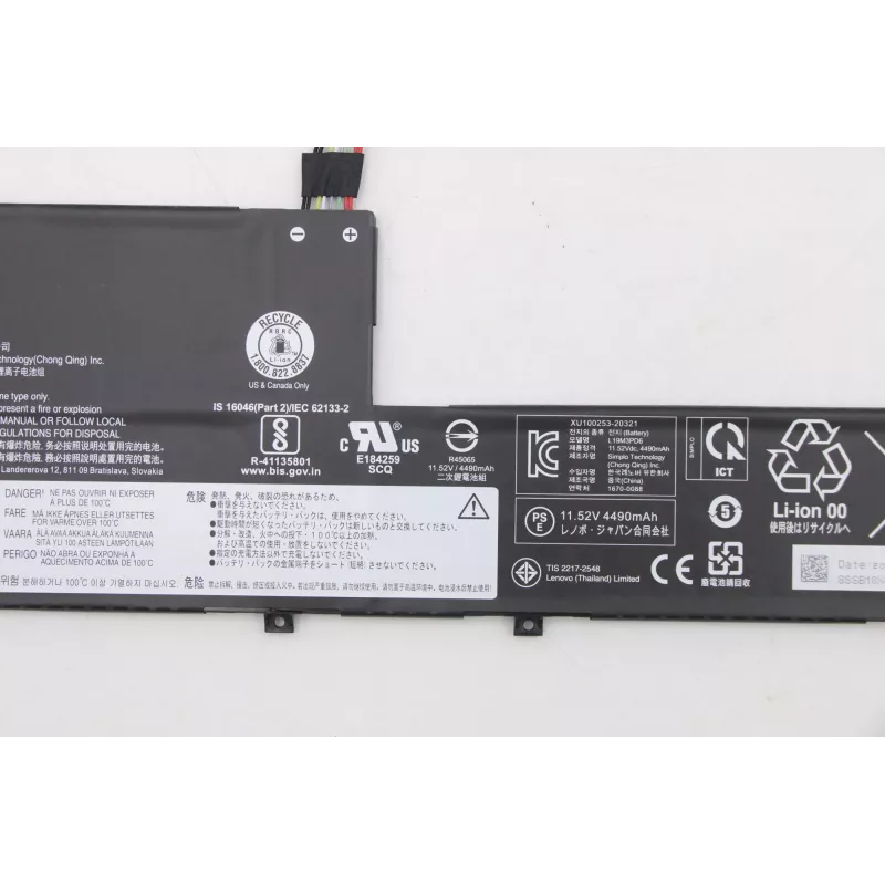 Baterija Lenovo 11.52V 52.5Wh Litija‑jonu 5B10X49072 saderīgiem Lenovo klēpjdatoriem