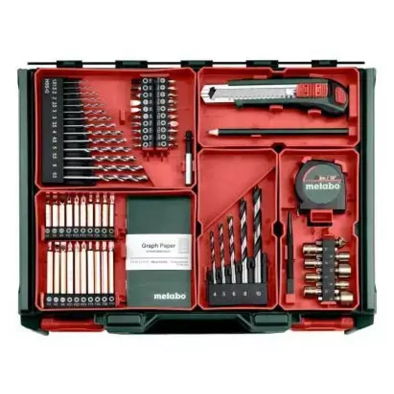 Bezvada roktururbjmašīna Metabo BS 18, bezatslēgas patrona, 1,3 kg, 1600 apgr./min, 10 mm patrona, 2 Ah Li-Ion (2 baterijas)