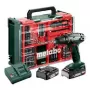 Bezvada roktururbjmašīna Metabo BS 18, bezatslēgas patrona, 1,3 kg, 1600 apgr./min, 10 mm patrona, 2 Ah Li-Ion (2 baterijas)