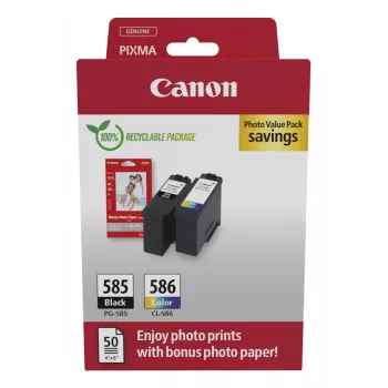 Canon PG-585/CL-586 PVP tintes kasetne 2 gab. Oriģināla Melna, Ciāna, Fuksīna, Dzeltena