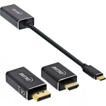 InLine USB displeja pārveidotāju komplekts 6-in-1, 4K/60Hz, melns